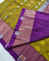 Kanchi Vegan Silk Saree With Contrast Blouse and Rich Jari Pallu