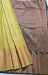 Kanchi Vegan Silk Saree With Contrast Blouse and Rich Jari Pallu