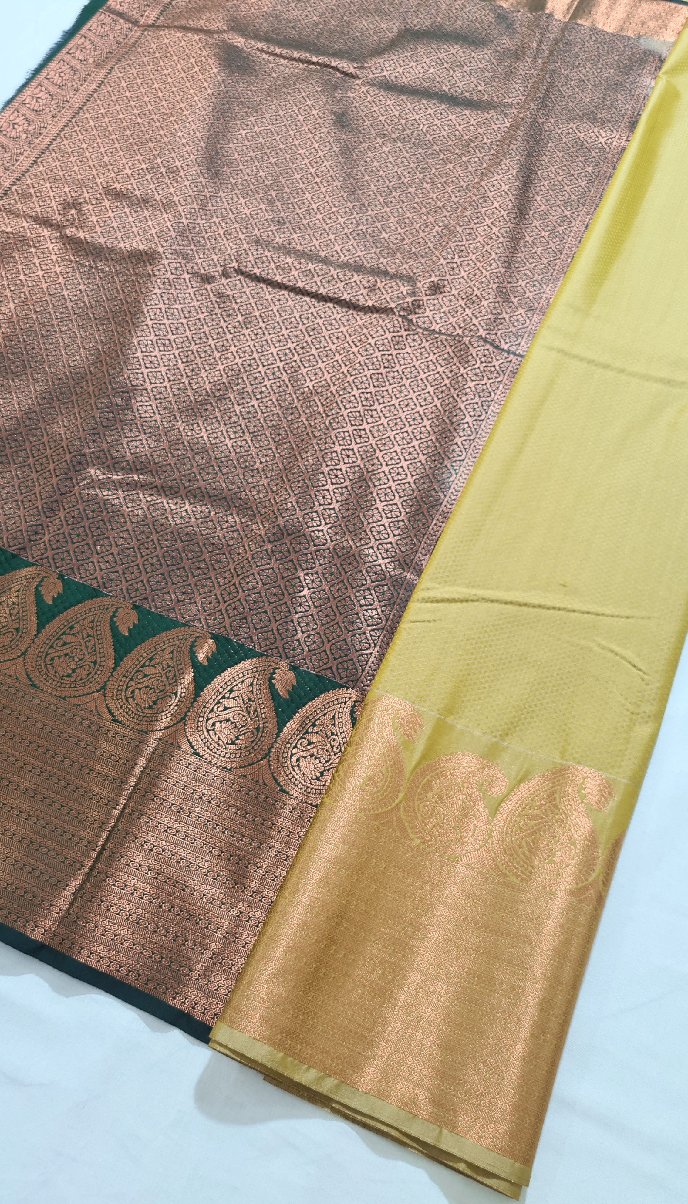 Kanchi Vegan Silk Saree With Contrast Blouse and Rich Jari Pallu