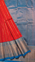 Kanchi Vegan Silk Saree With Contrast Blouse and Rich Jari Pallu