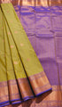 Kanchi Vegan Silk Saree With Contrast Blouse and Rich Jari Pallu