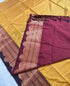 Kanchi Vegan Silk Saree With Contrast Blouse and Rich Jari Pallu