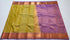 Kanchi Vegan Silk Saree With Contrast Blouse and Rich Jari Pallu