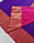 Kanchi Vegan Silk Saree With Contrast Blouse and Rich Jari Pallu