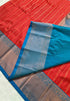 Kanchi Vegan Silk Saree With Contrast Blouse and Rich Jari Pallu