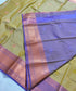 Kanchi Vegan Silk Saree With Contrast Blouse and Rich Jari Pallu
