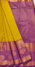 Kanchi Vegan Silk Saree With Contrast Blouse and Rich Jari Pallu