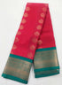 Kanchi Vegan Silk Saree With Contrast Blouse and Rich Jari Pallu
