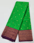 Kanchi Vegan Silk Saree With Contrast Blouse and Rich Jari Pallu