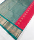 Kanchi Vegan Silk Saree With Contrast Blouse and Rich Jari Pallu