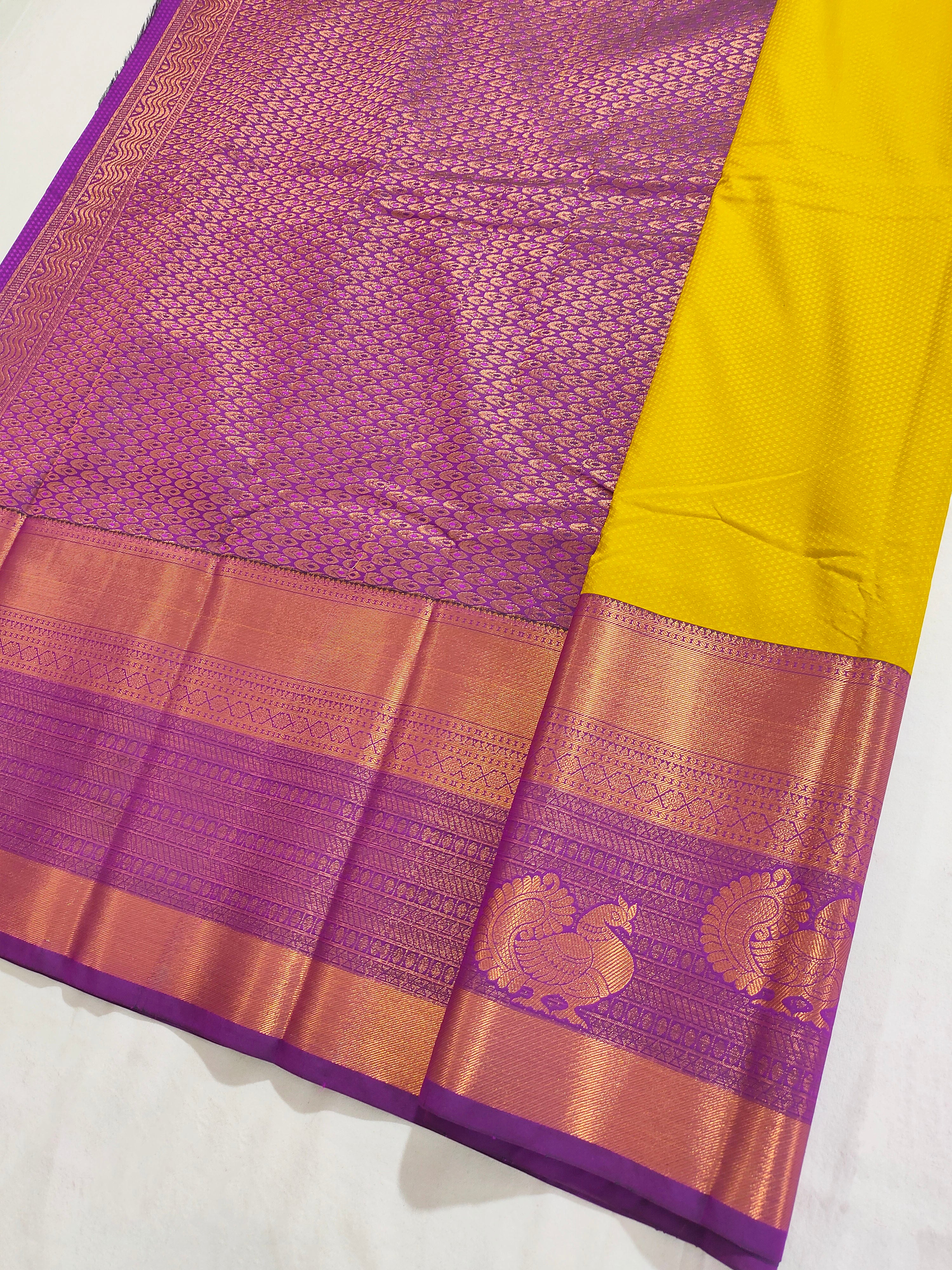 Kanchi Vegan Silk Saree With Contrast Blouse and Rich Jari Pallu