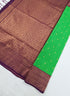 Kanchi Vegan Silk Saree With Contrast Blouse and Rich Jari Pallu