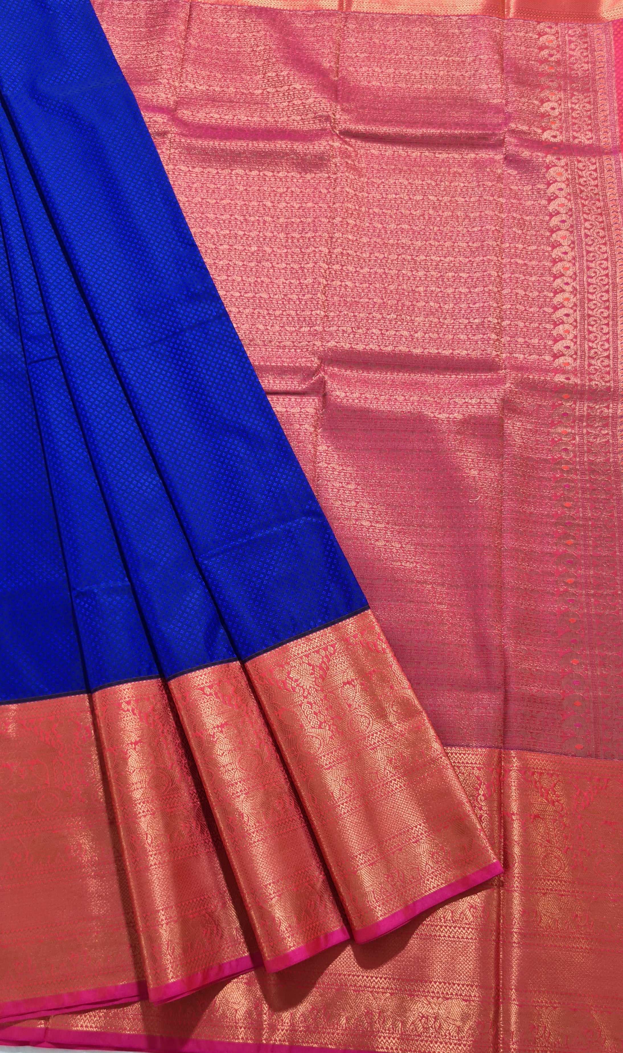 Kanchi Vegan Silk Saree With Contrast Blouse and Rich Jari Pallu