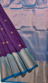 Kanchi Vegan Silk Saree With Contrast Blouse and Rich Jari Pallu