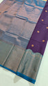 Kanchi Vegan Silk Saree With Contrast Blouse and Rich Jari Pallu