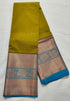 Kanchi Vegan Silk Saree with Contrast Blouse and Rich Jari Pallu