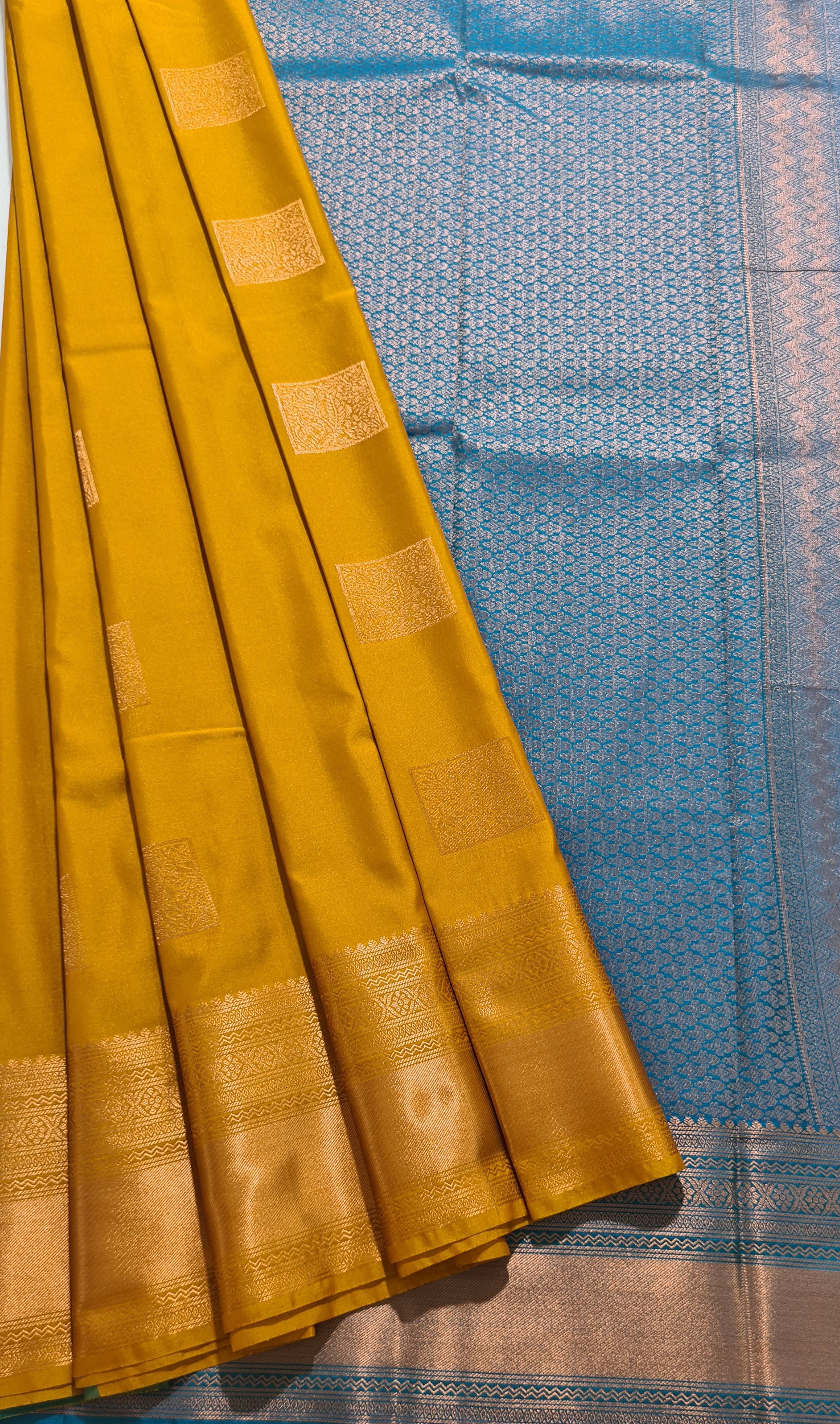 Kanchi Vegan Silk Saree With Contrast Blouse and Rich Jari Pallu