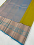 Kanchi Vegan Silk Saree with Contrast Blouse and Rich Jari Pallu