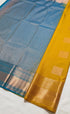 Kanchi Vegan Silk Saree With Contrast Blouse and Rich Jari Pallu
