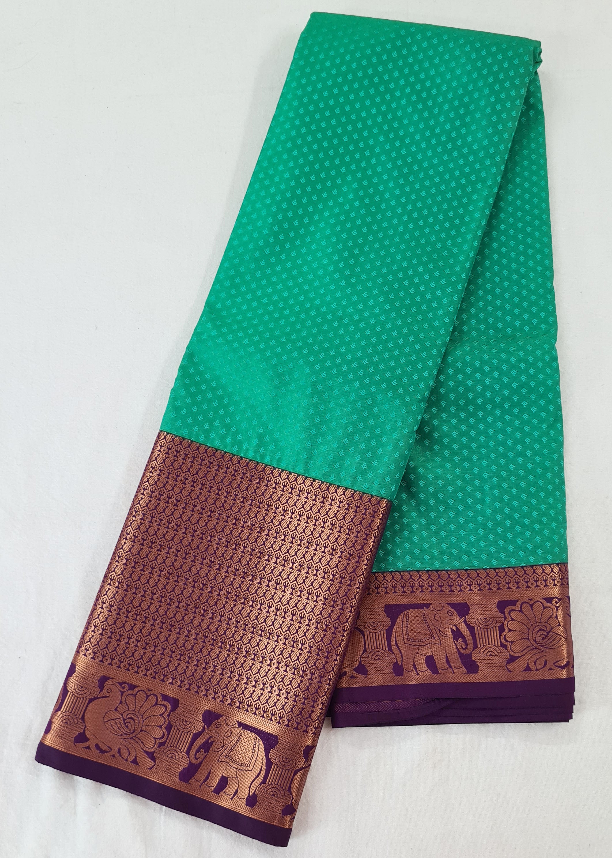 Kanchi Vegan Silk Saree With Contrast Blouse and Rich Jari Pallu