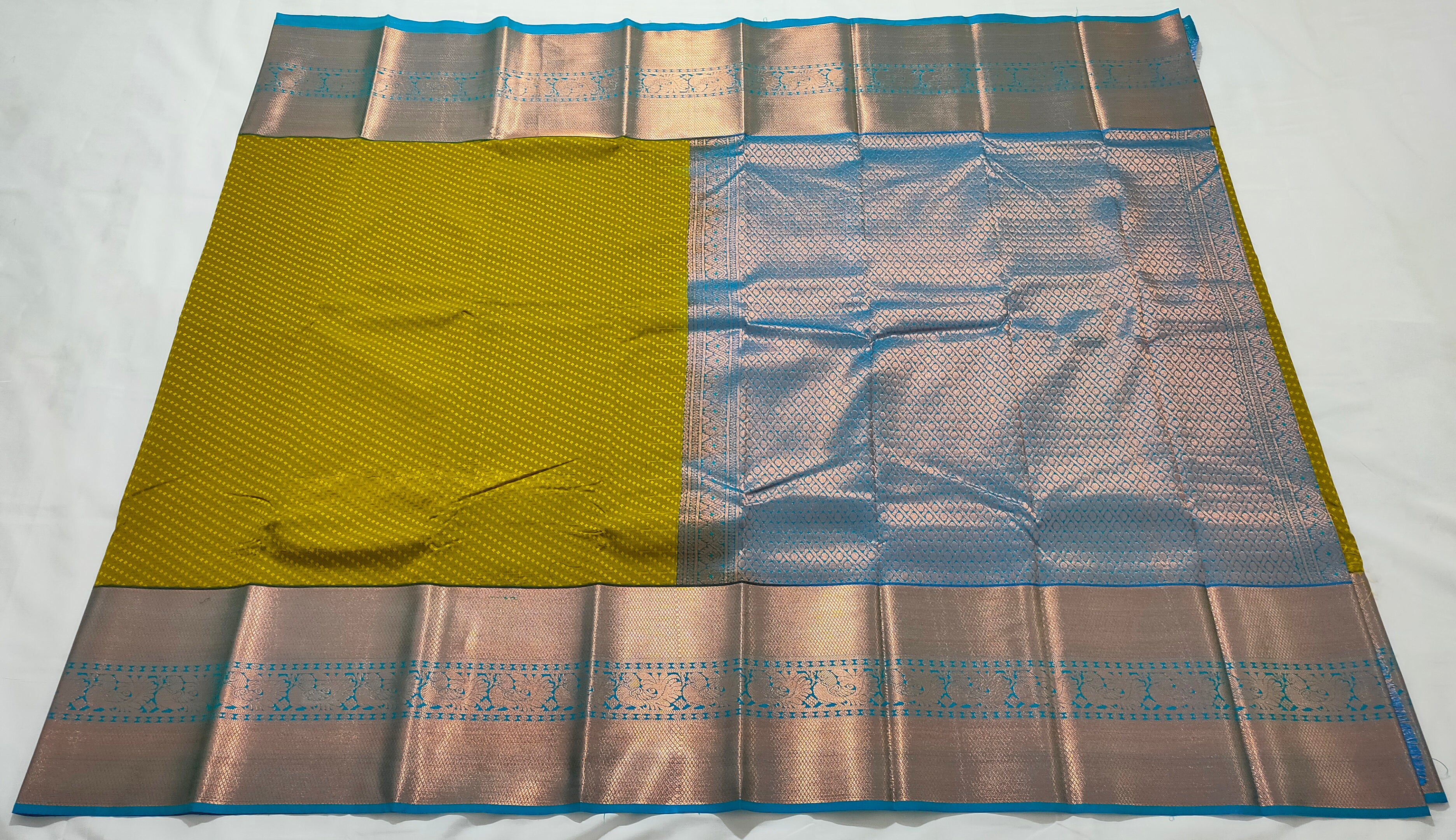Kanchi Vegan Silk Saree with Contrast Blouse and Rich Jari Pallu