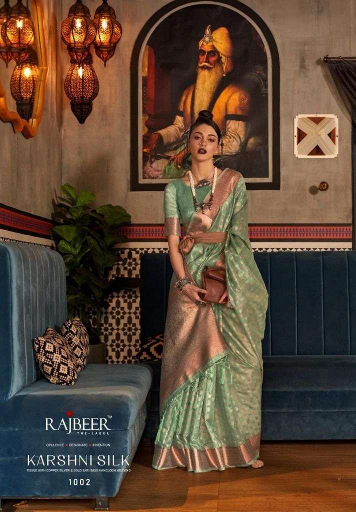Rajbeer Presents Karshni Silk Handloom Weaving Designer Sarees Collection