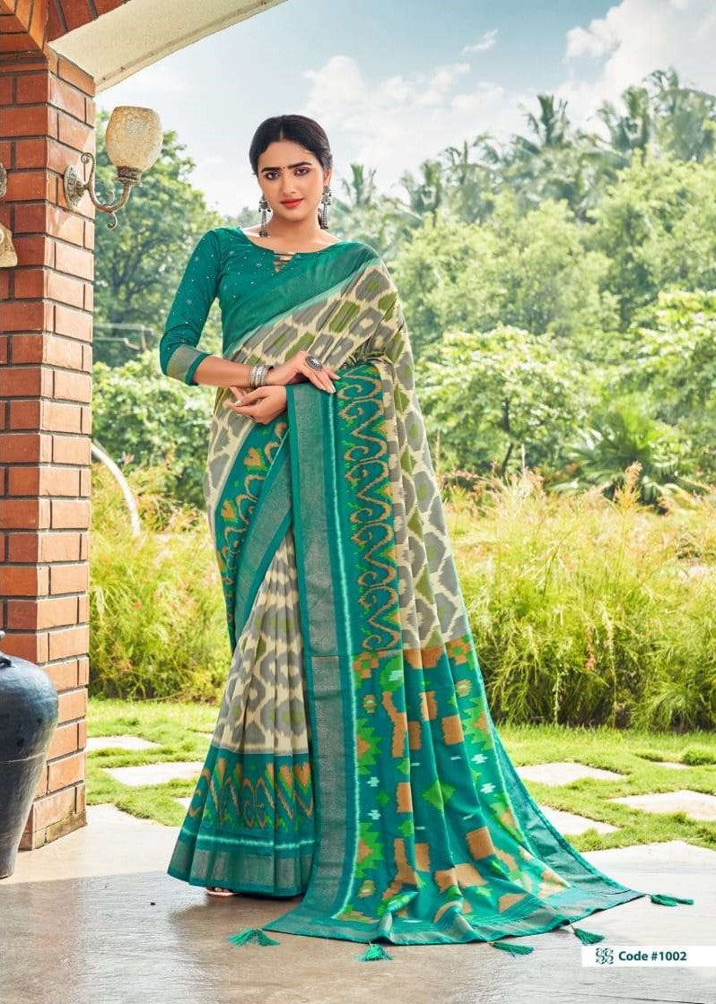 Shubh Shree Presents Sravanam Velvet Tusser Silk Sarees collection