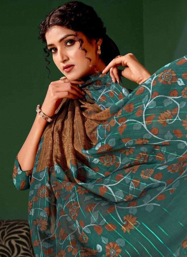 Vipul Presents Shimmer Juliet Chiffon Printed Sarees Collection