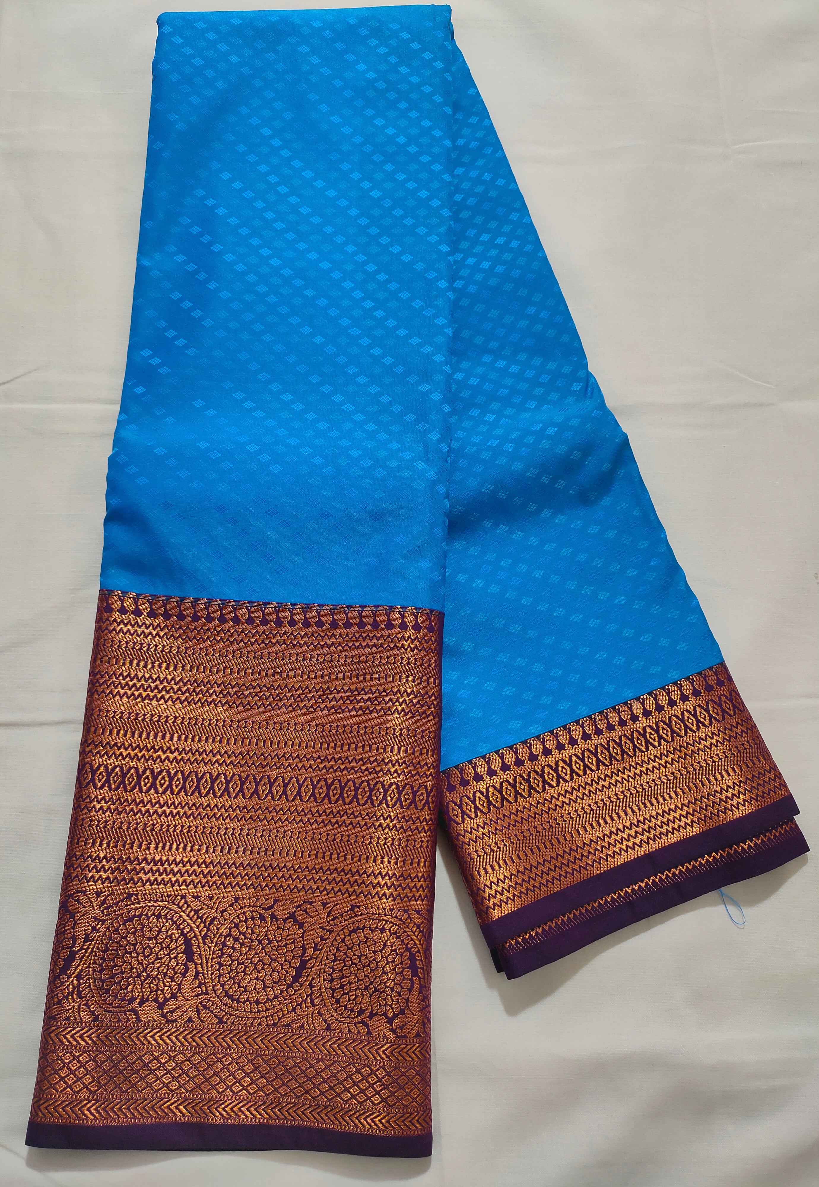 Kanchi Vegan Silk Saree with Contrast Blouse and Rich Jari Pallu