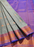 Kanchi Vegan Silk Saree With Contrast Blouse and Rich Jari Pallu