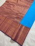 Kanchi Vegan Silk Saree with Contrast Blouse and Rich Jari Pallu