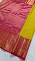 Kanchi Vegan Silk Saree With Contrast Blouse and Rich Jari Pallu