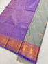 Kanchi Vegan Silk Saree With Contrast Blouse and Rich Jari Pallu