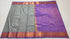 Kanchi Vegan Silk Saree With Contrast Blouse and Rich Jari Pallu