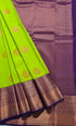 Kanchi Vegan Silk Saree With Contrast Blouse and Rich Jari Pallu