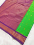 Kanchi Vegan Silk Saree with Contrast Blouse and Rich Jari Pallu