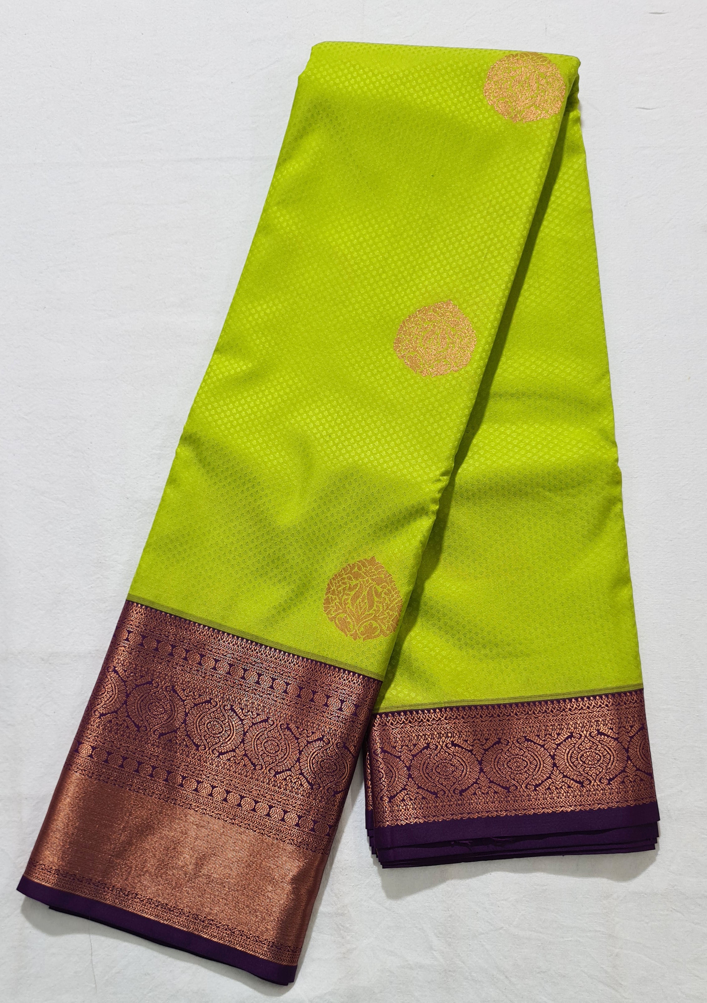 Kanchi Vegan Silk Saree With Contrast Blouse and Rich Jari Pallu