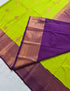 Kanchi Vegan Silk Saree With Contrast Blouse and Rich Jari Pallu