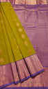 Kanchi Vegan Silk Saree With Contrast Blouse and Rich Jari Pallu