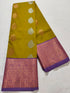 Kanchi Vegan Silk Saree With Contrast Blouse and Rich Jari Pallu