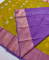 Kanchi Vegan Silk Saree With Contrast Blouse and Rich Jari Pallu