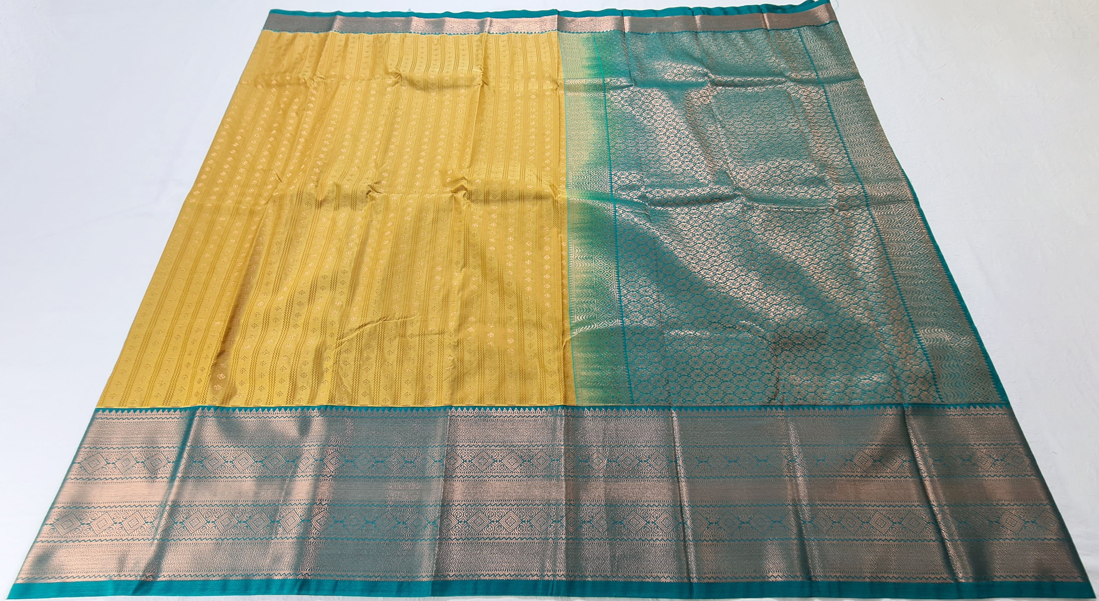 Kanchi Vegan Silk Saree With Contrast Blouse and Rich Jari Pallu