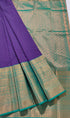 Kanchi Vegan Silk Saree With Contrast Blouse and Rich Jari Pallu