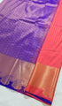 Kanchi Vegan Silk Saree With Contrast Blouse and Rich Jari Pallu