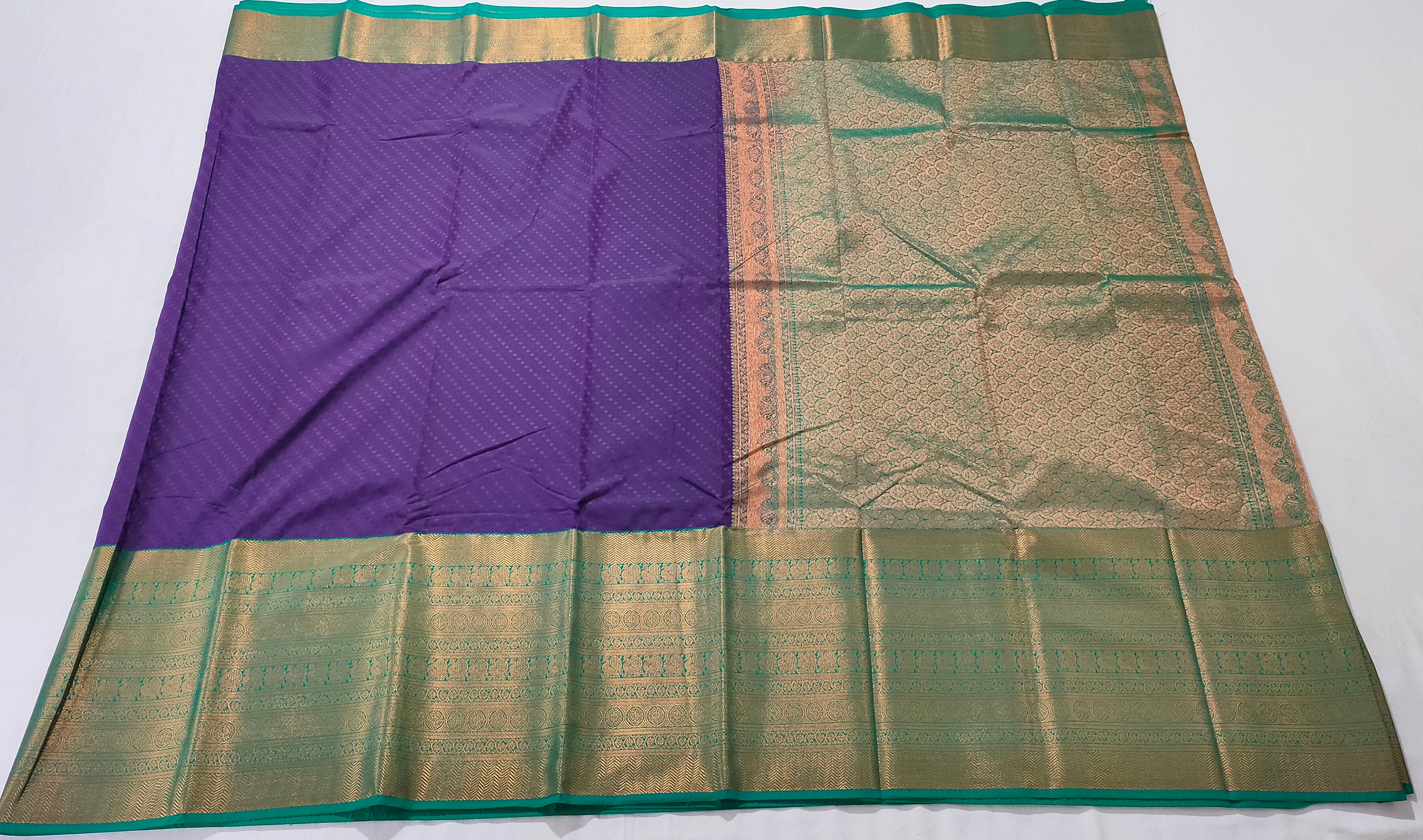 Kanchi Vegan Silk Saree With Contrast Blouse and Rich Jari Pallu
