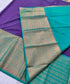 Kanchi Vegan Silk Saree With Contrast Blouse and Rich Jari Pallu