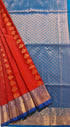 Kanchi Vegan Silk Saree With Contrast Blouse and Rich Jari Pallu
