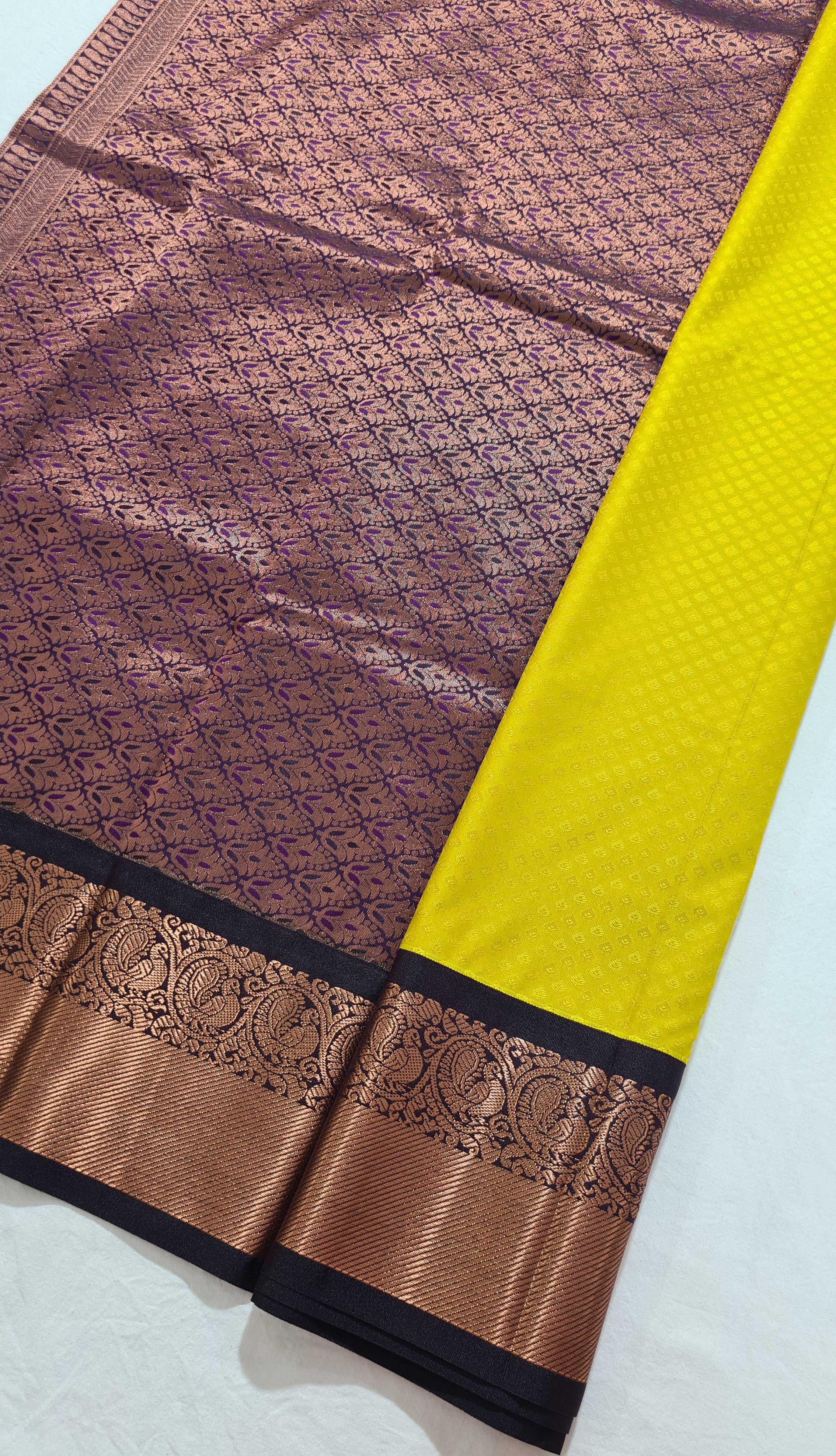 Kanchi Vegan Silk Saree With Contrast Blouse and Rich Jari Pallu