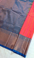 Kanchi Vegan Silk Saree With Contrast Blouse and Rich Jari Pallu