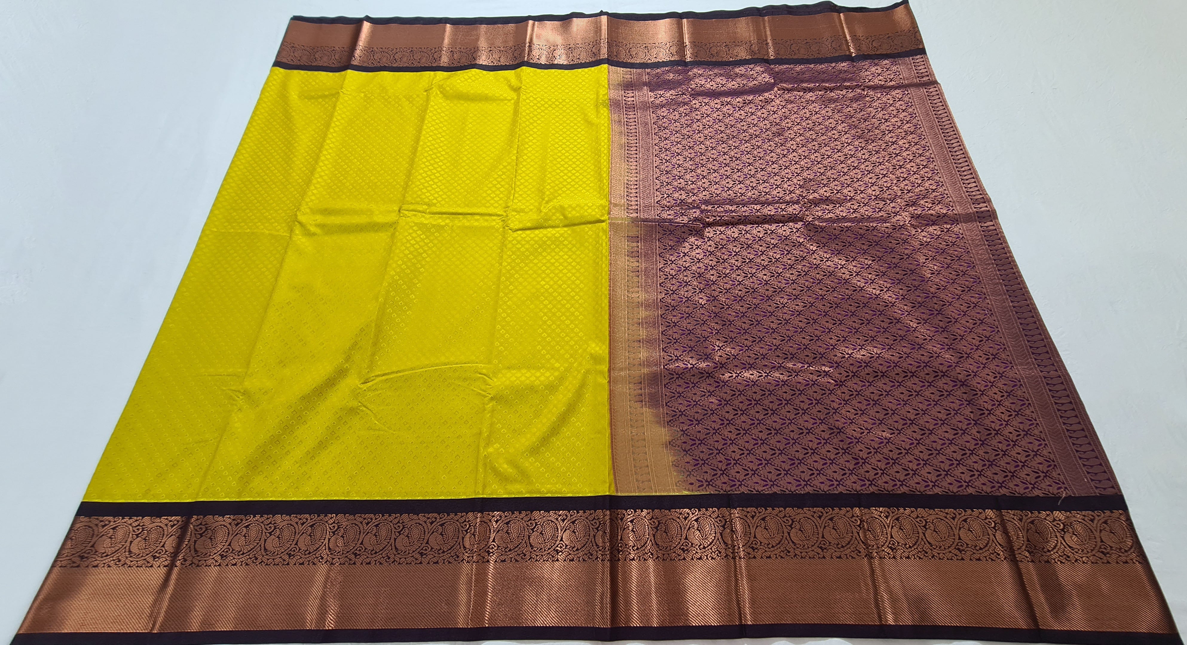 Kanchi Vegan Silk Saree With Contrast Blouse and Rich Jari Pallu